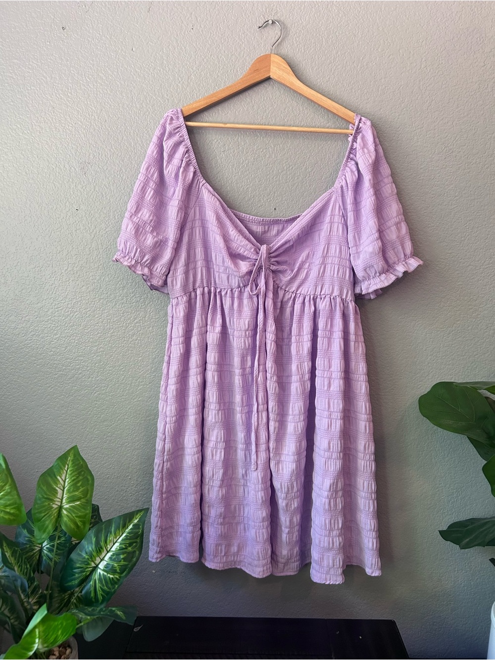 NWT Lilac Ruffle-Trim Babydoll Dress